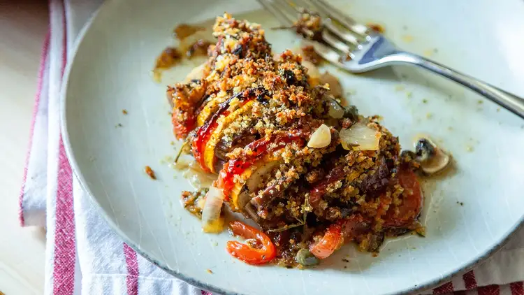 Summer Vegetable Tian on a plate