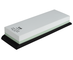 Whetstone at angle with rubber base