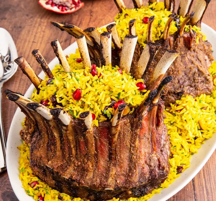 Crown roast with rice