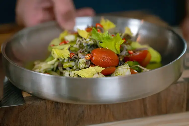 Chef Vince Morelli presents his squid salad for the holidays.