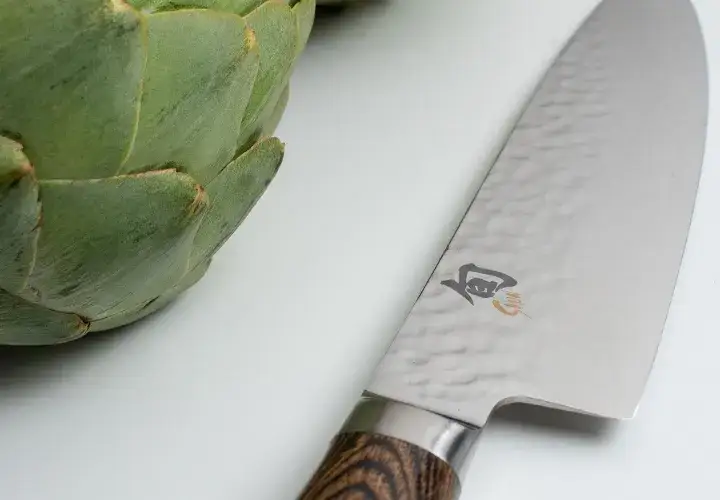 Shun Premier Chef's knife and artichoke