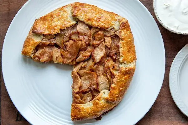 Apple galette on a plate