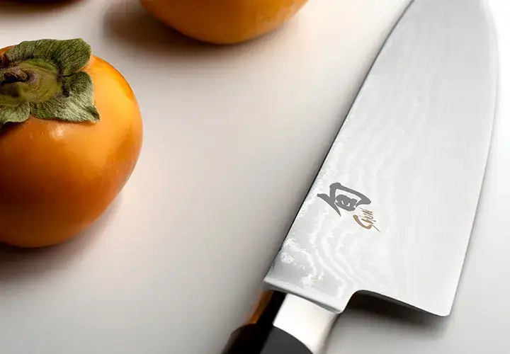Shun Classic Chef's knife and persimmons