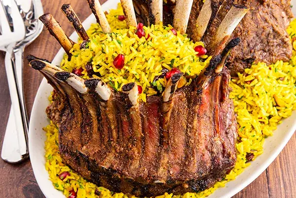 Crown roast with rice