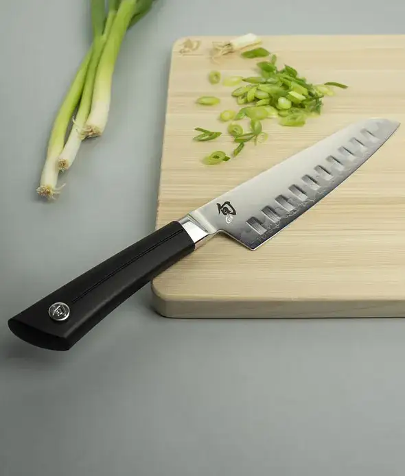 Click to shop the Sora 7-inch Hollow-Ground Santoku Knife.
